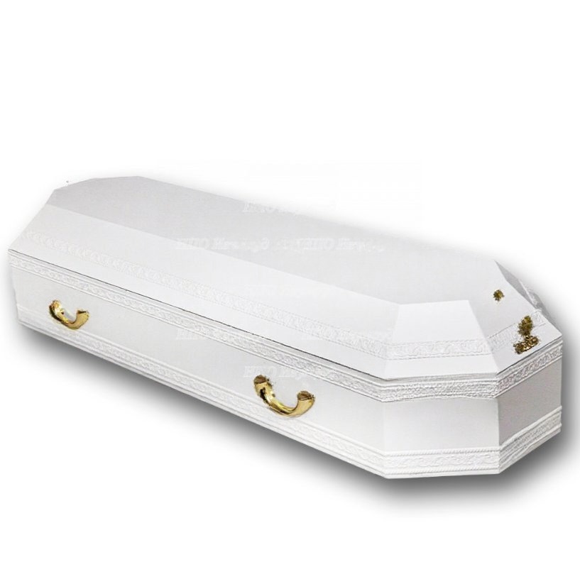 Гроб лакированный 8-к белый (нестандарт +2000 руб к цене)